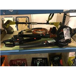 RYOBI WEEDEATER, BLACK AND DECKER CORDLESS LEAF BLOWER & REMINGTON ELECTRIC CHAINSAW AND MORE