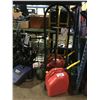 Image 1 : 2 RED GAS CONTAINERS AND 2 HAND DOLLIES