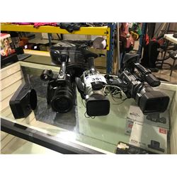 3 SONY PROFESSIONAL CAMCORDERS ( NO CHARGERS )