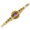 Image 3 : 15k Yellow Gold .64 ctw Old Cut Amethyst & Seed Pearl Brooch Pin