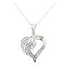 Image 1 : 1.00 ctw Diamond Heart Shaped Pendant with Chain - 14KT White Gold