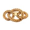 Image 3 : Chanel Gold Woven Chain Link Circles Brooch Pin