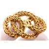 Image 4 : Chanel Gold Woven Chain Link Circles Brooch Pin