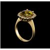 Image 4 : 2.80 ctw Turquoise and Diamond Ring - 14KT Yellow Gold