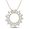 Image 1 : Womens Round Diamond Sunburst Circle Pendant 3/4 Cttw 14kt Yellow Gold - REF-52R9X
