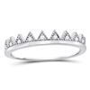Image 1 : Womens Round Diamond Chevron Stackable Band Ring 1/10 Cttw 10kt White Gold - REF-10F5W