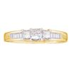 Image 1 : Princess Diamond 3-stone Bridal Wedding Engagement Ring 1/2 Cttw 14kt Yellow Gold - REF-54M5H