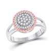Image 1 : Womens Round Diamond Rope Flower Cluster Ring 1/3 Cttw 10kt Two-tone Gold - REF-24F9W