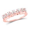 Image 1 : Womens Round Diamond Modern Stackable Band Ring 1/4 Cttw 14kt Rose Gold - REF-24K9Y