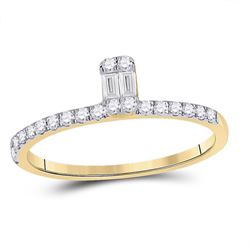 Womens Baguette Diamond Band Ring 1/4 Cttw 14kt Yellow Gold - REF-21F5W
