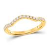 Image 1 : Womens Round Diamond Wedding Curved Enhancer Band 1/5 Cttw 10kt Yellow Gold - REF-16W9K