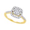 Image 1 : Princess Diamond Cluster Bridal Wedding Engagement Ring 1/2 Cttw 14kt Yellow Gold - REF-43Y5N
