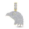 Image 1 : Mens Round Diamond Eagle Head Charm Pendant 1 Cttw 10kt Yellow Gold - REF-63X9A