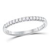 Image 1 : Womens Round Diamond Wedding Single Row Band 1/6 Cttw 14kt White Gold - REF-16R9X