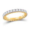 Image 1 : Womens Round Diamond Eternity Wedding Band 1-1/2 Cttw 14kt Yellow Gold - REF-85W5K