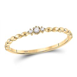 Womens Round Diamond Stackable Band Ring .03 Cttw 10kt Yellow Gold - REF-5N9F