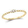 Image 1 : Womens Round Diamond Stackable Band Ring .03 Cttw 10kt Yellow Gold - REF-5N9F