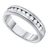 Image 1 : Womens Round Diamond Wedding Single Row Band 1/4 Cttw 14kt White Gold - REF-36H9R