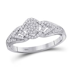 1/5 CTW Round Diamond Cluster Bridal Wedding Engagement Ring 10kt Yellow Gold - REF-17Y6N