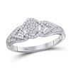 Image 1 : 1/5 CTW Round Diamond Cluster Bridal Wedding Engagement Ring 10kt Yellow Gold - REF-17Y6N