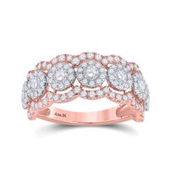 1 & 1/2 CTW Womens Round Diamond Anniversary Band Ring 14kt Two-tone Gold - REF-126N8A