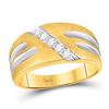 Image 1 : 1/4 CTW Mens Round Diamond Band Ring 10kt Two-tone Gold - REF-47R3X