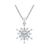 Image 1 : 1/6 CTW Womens Round Diamond Snowflake Winter Cluster Pendant 10kt White Gold - REF-20W5H