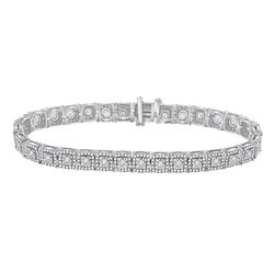 3 CTW Womens Round Diamond Tennis Bracelet 10kt White Gold - REF-252A3M