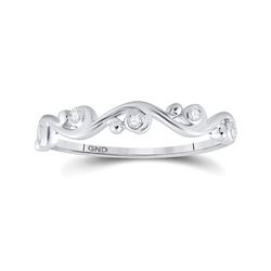 1/20 CTW Womens Round Diamond Band Ring 10kt White Gold - REF-15X2T