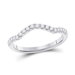 1/5 CTW Womens Round Diamond Wedding Curved Enhancer Band Ring 10kt White Gold - REF-21V8Y