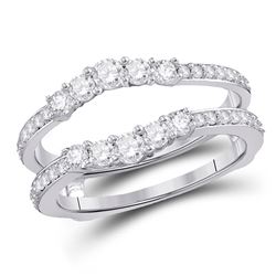 3/4 CTW Womens Round Diamond Wrap Ring 14kt White Gold - REF-96V2Y