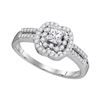 Image 1 : 1/2 CTW Princess Diamond Solitaire Bridal Wedding Engagement Ring 10k White Gold - REF-47X3T