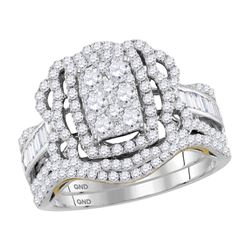 1 & 1/2 CTW Round Diamond Bridal Wedding Ring 14kt Two-tone Gold - REF-132T8V