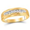 Image 1 : 1/6 CTW Womens Round Diamond Single Row Channel-set Band Ring 10kt Yellow Gold - REF-23Y3N