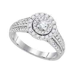 1 CTW Round Diamond Solitaire Bridal Wedding Engagement Ring 14kt White Gold - REF-122A6M