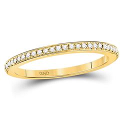 1/8 CTW Womens Round Diamond Anniversary Stackable Band Ring 10kt Yellow Gold - REF-19X6T