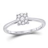 Image 1 : 1/8 CTW Womens Round Diamond Cluster Ring 10kt White Gold - REF-19R6X