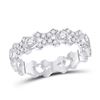 Image 1 : 1/2 CTW Womens Round Diamond XOXO Stackable Band Ring 10kt White Gold - REF-42W2H