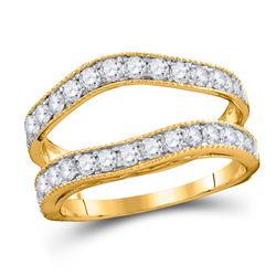 1 CTW Womens Round Diamond Wedding Wrap Ring 14kt Yellow Gold - REF-87A2M