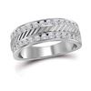 Image 1 : 1/4 CTW Mens Machine-Set Round Diamond Wedding Band Ring 14kt White Gold - REF-58Y5N