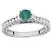 Image 1 : 1.66 CTW Malachite & Diamond Ring 14K White Gold - REF-62V5R