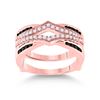 Image 1 : 1/2 CTW Womens Round Black Color Enhanced Diamond Enhancer Wedding Band Ring 10kt Rose Gold - REF-54