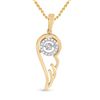 Image 1 : 1/10 CTW Womens Round Diamond Wing Moving Twinkle Pendant 10kt Yellow Gold - REF-17H6R
