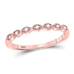 1/20 CTW Womens Round Diamond Stackable Band Ring 14kt Rose Gold - REF-16T4V