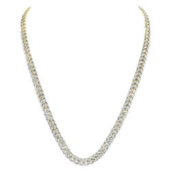 7 CTW Mens Round Diamond Cuban Link Chain Necklace 10kt Yellow Gold - REF-899V9Y