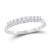 Image 1 : 1/4 CTW Womens Round Diamond Single Row Band Ring 10kt White Gold - REF-20Y5N