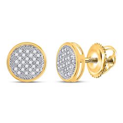 1/6 CTW Womens Round Diamond Circle Earrings 14kt Yellow Gold - REF-27H3R