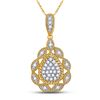 Image 1 : 1/8 CTW Womens Round Diamond Teardrop Pendant 10kt Yellow Gold - REF-15H2R