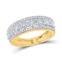 1/3 CTW Womens Round Diamond Band Ring 14kt Yellow Gold - REF-57T3V