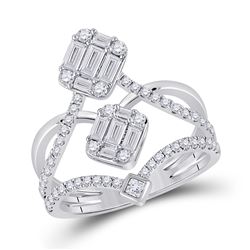 1 CTW Womens Round Diamond Fashion Ring 14kt White Gold - REF-109W2H